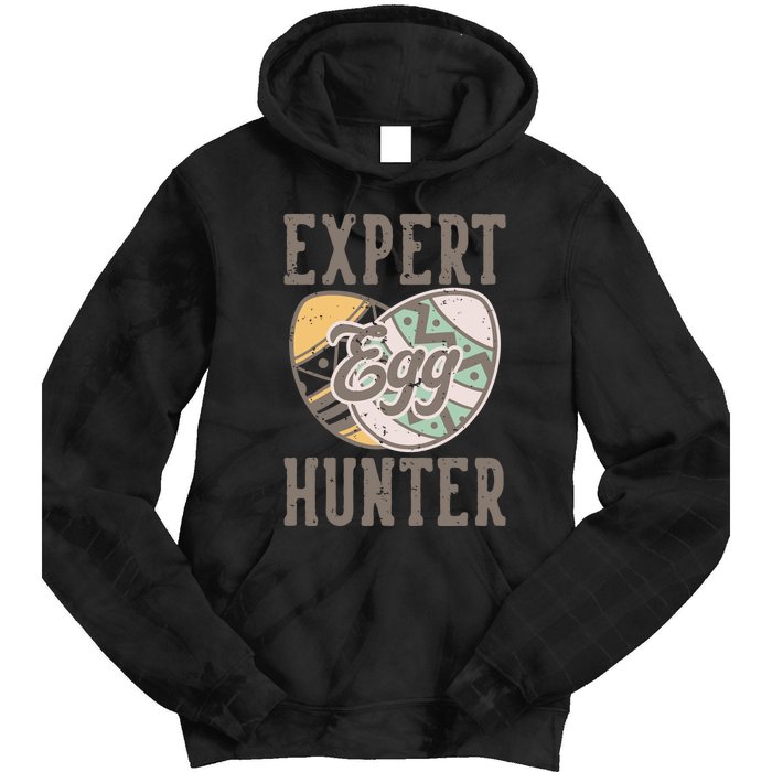 Vintage Expert Egg Hunter Funny Easter Tie Dye Hoodie