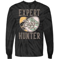 Vintage Expert Egg Hunter Funny Easter Tie-Dye Long Sleeve Shirt