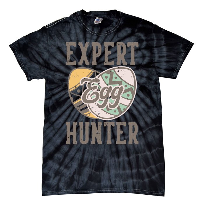 Vintage Expert Egg Hunter Funny Easter Tie-Dye T-Shirt