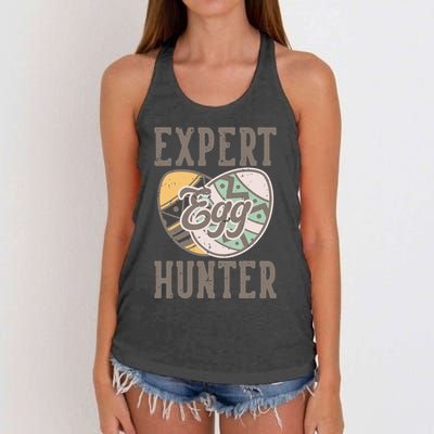 Vintage Expert Egg Hunter Funny Easter Women's Knotted Racerback Tank