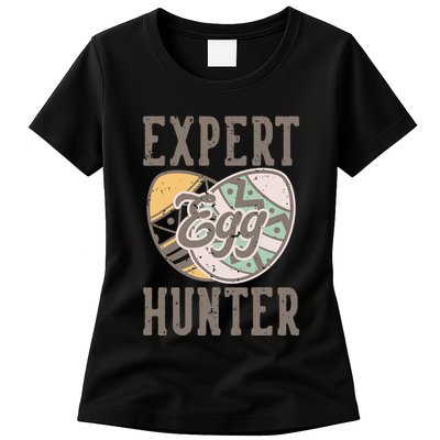 Vintage Expert Egg Hunter Funny Easter Womens T-Shirt