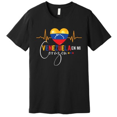 Venezuela En El Corazon Venezuelan Pride Premium T-Shirt