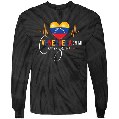 Venezuela En El Corazon Venezuelan Pride Tie-Dye Long Sleeve Shirt