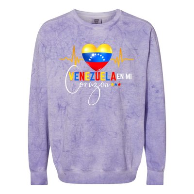 Venezuela En El Corazon Venezuelan Venezuela Flag Latin Colorblast Crewneck Sweatshirt