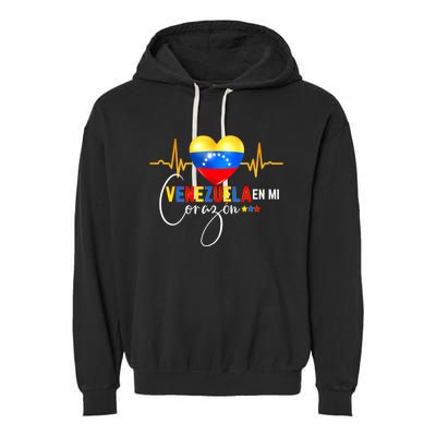 Venezuela En El Corazon Venezuelan Venezuela Flag Latin Garment-Dyed Fleece Hoodie