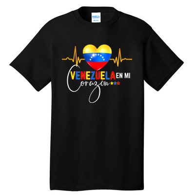 Venezuela En El Corazon Venezuelan Venezuela Flag Latin Tall T-Shirt