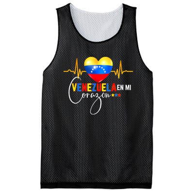 Venezuela En El Corazon Venezuelan Venezuela Flag Latin Mesh Reversible Basketball Jersey Tank