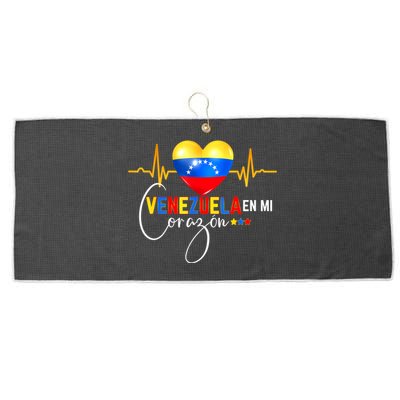 Venezuela En El Corazon Venezuelan Venezuela Flag Latin Large Microfiber Waffle Golf Towel