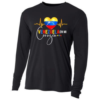 Venezuela En El Corazon Venezuelan Venezuela Flag Latin Cooling Performance Long Sleeve Crew