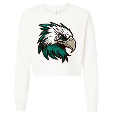 Vintage Eagles Flying Bird Inspirational Cropped Pullover Crew