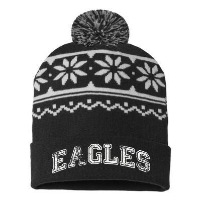 Vintage Eagles Flying Bird Inspirational Eagles Fly Design USA-Made Snowflake Beanie