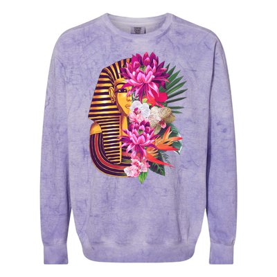 Vintage Exotic Flowers Floral Pharaoh Mask Colorblast Crewneck Sweatshirt