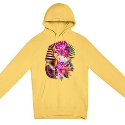 Vintage Exotic Flowers Floral Pharaoh Mask Premium Pullover Hoodie