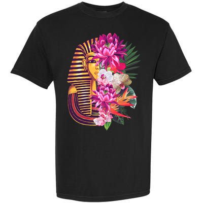 Vintage Exotic Flowers Floral Pharaoh Mask Garment-Dyed Heavyweight T-Shirt