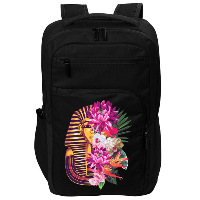 Vintage Exotic Flowers Floral Pharaoh Mask Impact Tech Backpack