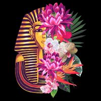 Vintage Exotic Flowers Floral Pharaoh Mask Impact Tech Backpack