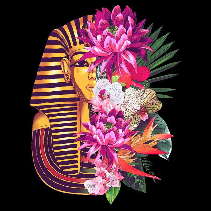 Vintage Exotic Flowers Floral Pharaoh Mask Impact Tech Backpack