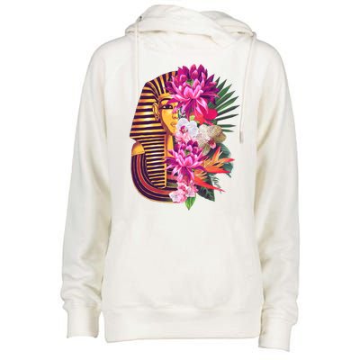 Vintage Exotic Flowers Floral Pharaoh Mask Womens Funnel Neck Pullover Hood