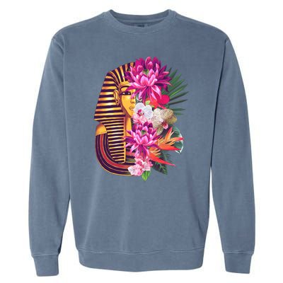 Vintage Exotic Flowers Floral Pharaoh Mask Garment-Dyed Sweatshirt