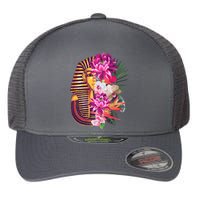 Vintage Exotic Flowers Floral Pharaoh Mask Flexfit Unipanel Trucker Cap