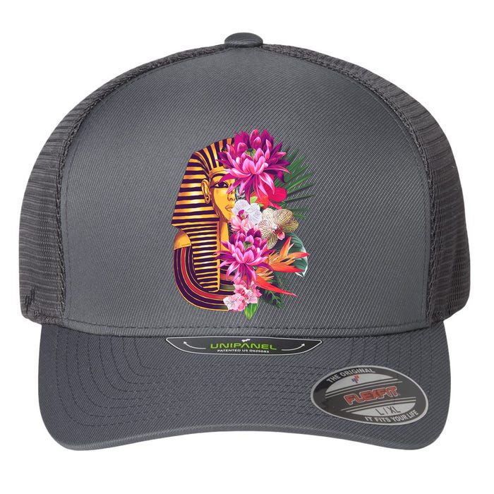 Vintage Exotic Flowers Floral Pharaoh Mask Flexfit Unipanel Trucker Cap