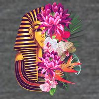 Vintage Exotic Flowers Floral Pharaoh Mask 7-Panel Snapback Hat