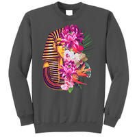 Vintage Exotic Flowers Floral Pharaoh Mask Tall Sweatshirt