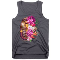 Vintage Exotic Flowers Floral Pharaoh Mask Tank Top