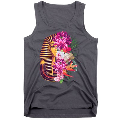 Vintage Exotic Flowers Floral Pharaoh Mask Tank Top