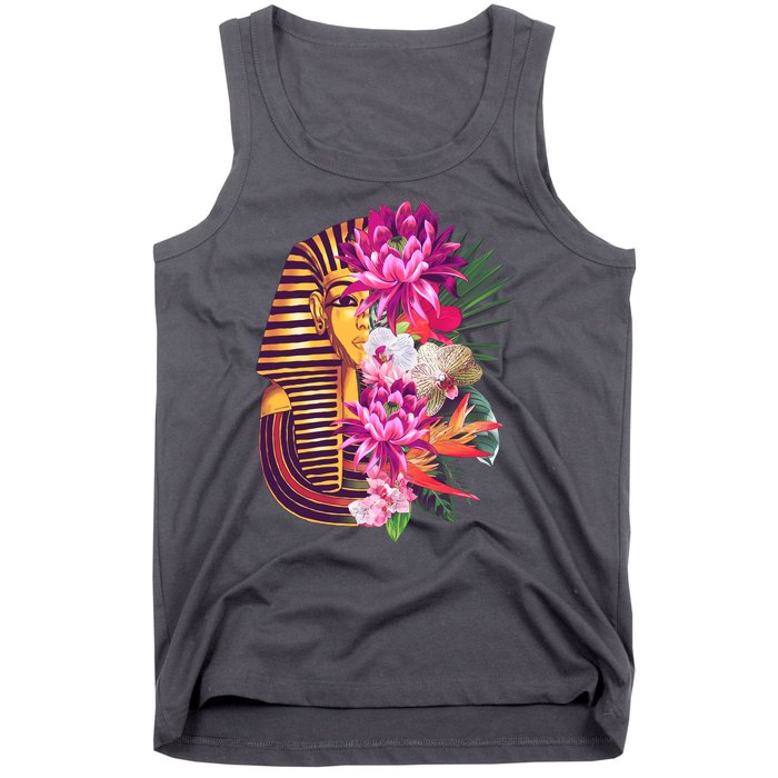 Vintage Exotic Flowers Floral Pharaoh Mask Tank Top