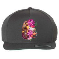 Vintage Exotic Flowers Floral Pharaoh Mask Wool Snapback Cap