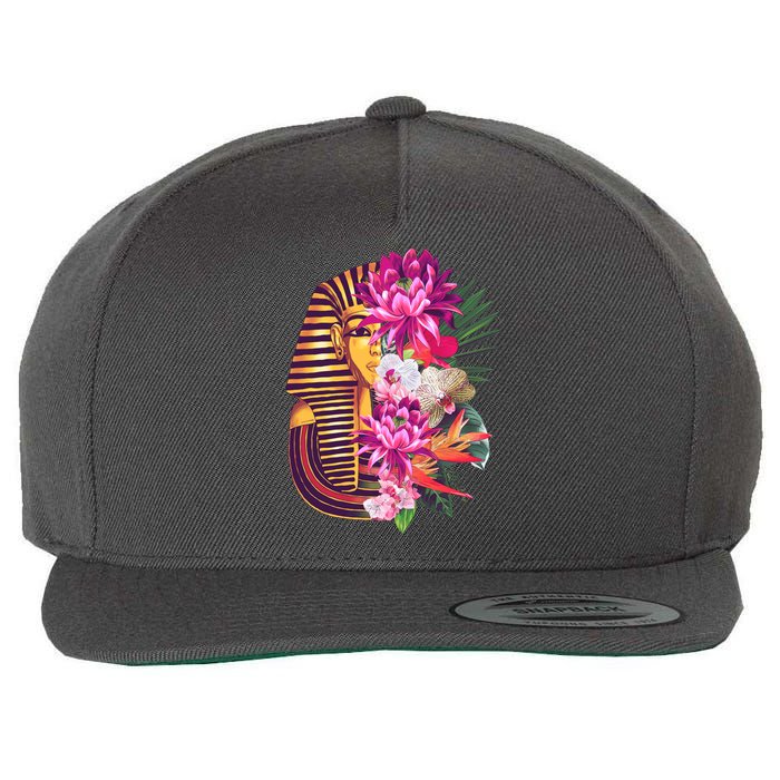 Vintage Exotic Flowers Floral Pharaoh Mask Wool Snapback Cap