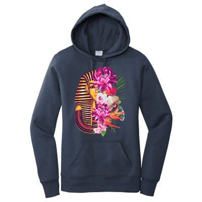 Vintage Exotic Flowers Floral Pharaoh Mask Women's Pullover Hoodie