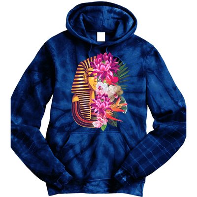 Vintage Exotic Flowers Floral Pharaoh Mask Tie Dye Hoodie