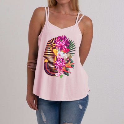 Vintage Exotic Flowers Floral Pharaoh Mask Women's Strappy Tank