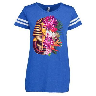 Vintage Exotic Flowers Floral Pharaoh Mask Enza Ladies Jersey Football T-Shirt