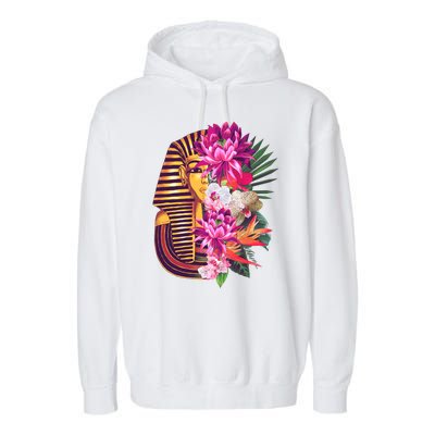 Vintage Exotic Flowers Floral Pharaoh Mask Garment-Dyed Fleece Hoodie