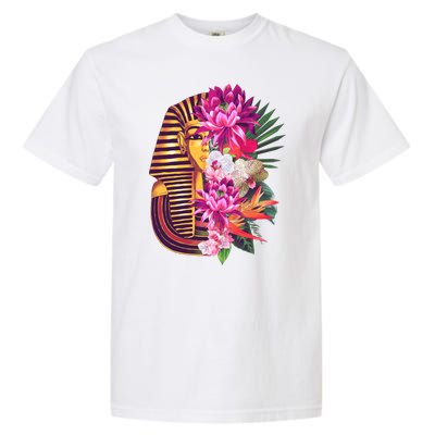 Vintage Exotic Flowers Floral Pharaoh Mask Garment-Dyed Heavyweight T-Shirt