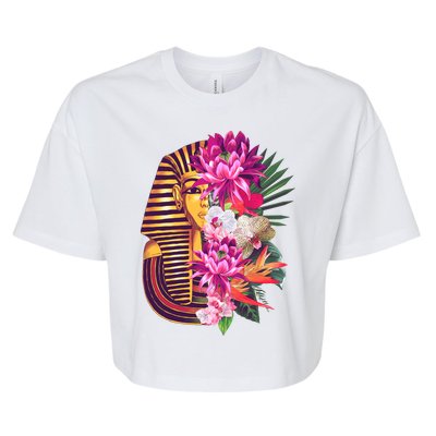 Vintage Exotic Flowers Floral Pharaoh Mask Bella+Canvas Jersey Crop Tee