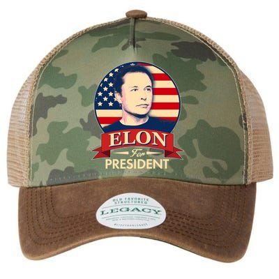 Vote Elon For President Emblem Legacy Tie Dye Trucker Hat
