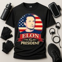 Vote Elon For President Emblem Cooling Performance Crew T-Shirt