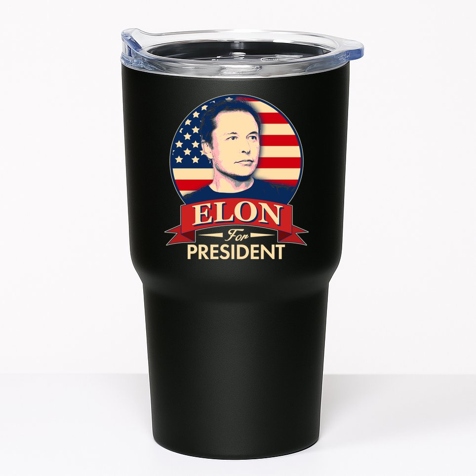 Vote Elon For President Emblem Tumbler