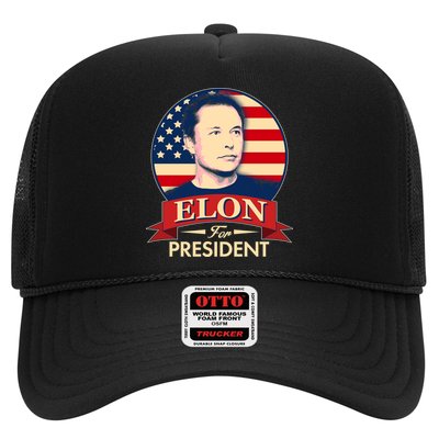 Vote Elon For President Emblem Trucker Hat