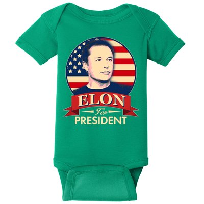 Vote Elon For President Emblem Baby Bodysuit