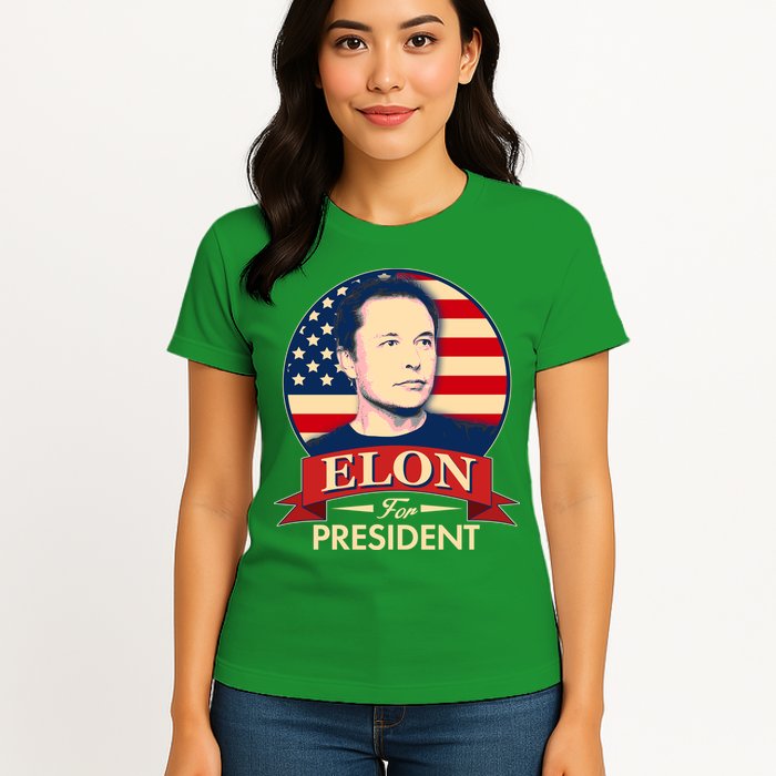 Vote Elon For President Emblem Womens T-Shirt
