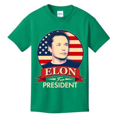 Vote Elon For President Emblem Kids T-Shirt