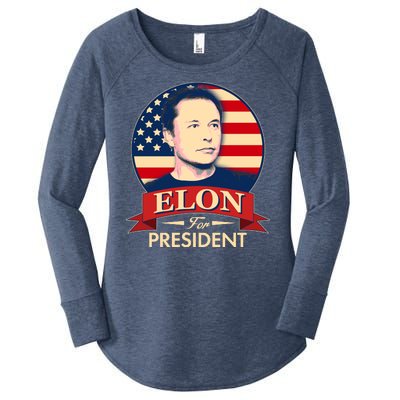 Vote Elon For President Emblem Women's Perfect Tri Tunic Long Sleeve Shirt