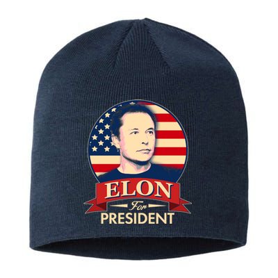 Vote Elon For President Emblem Sustainable Beanie