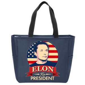 Vote Elon For President Emblem Zip Tote Bag