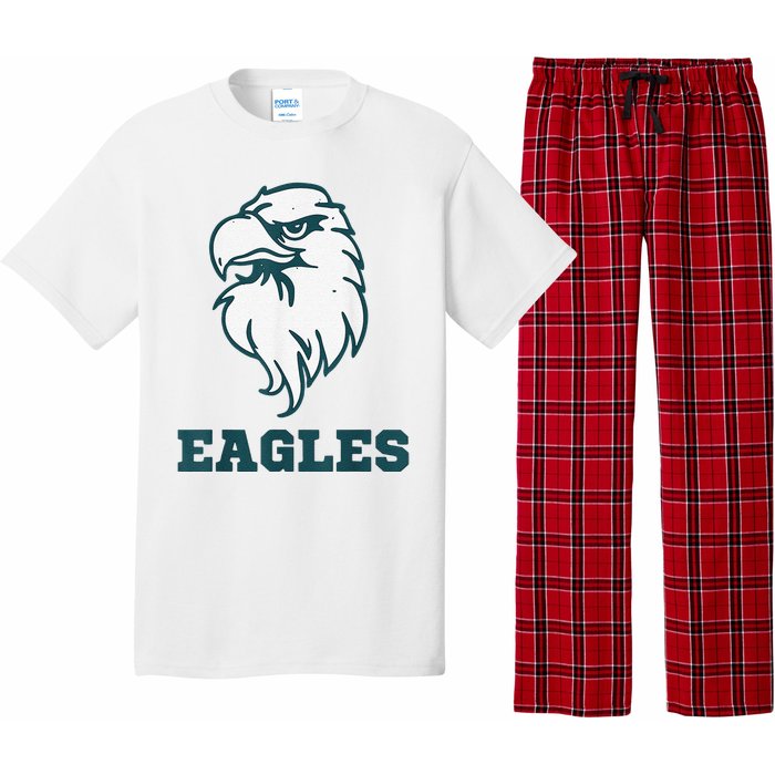 Vintage Eagle Flying Bird Inspirational Eagle Fan Pajama Set